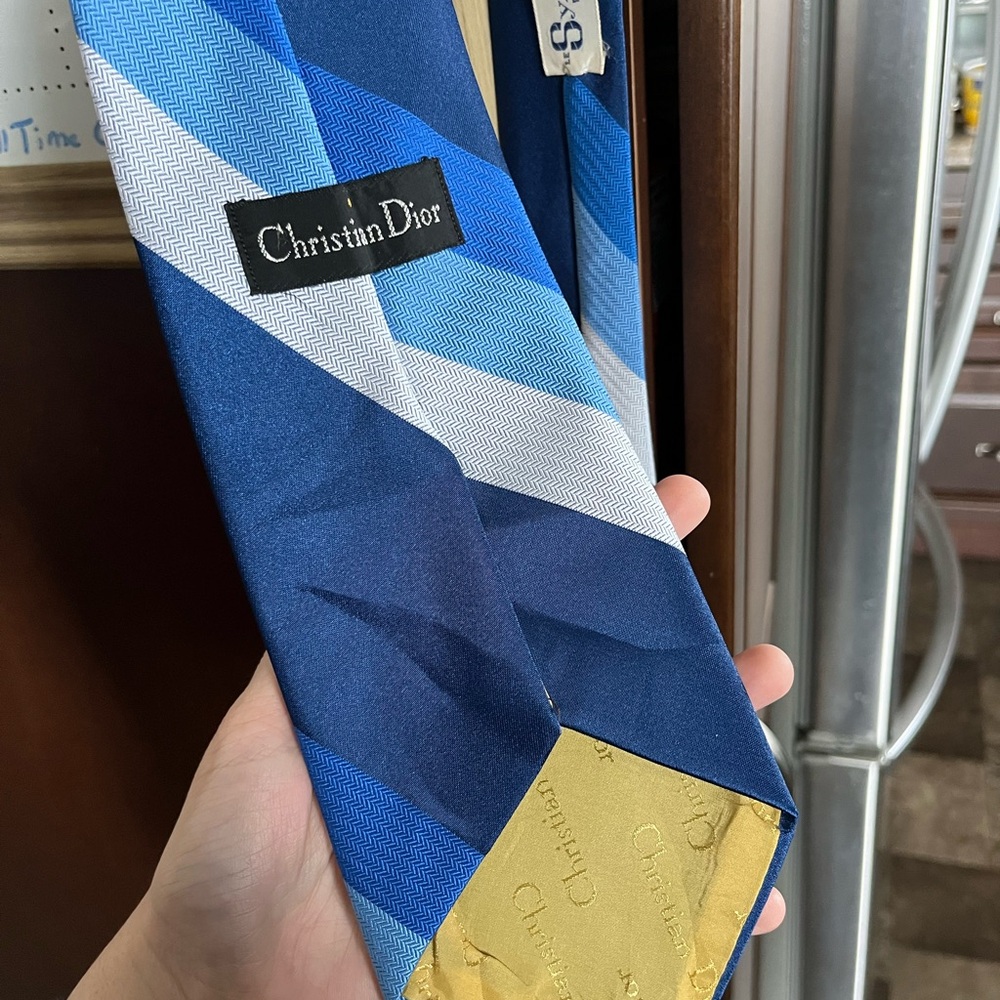 Dior Blue Geometric Men's Tie